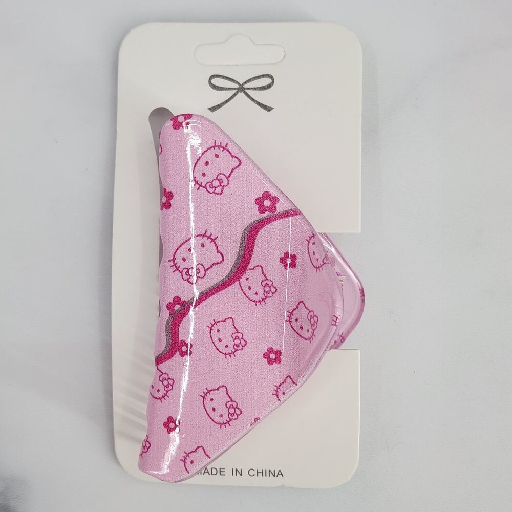 Hello Kitty 3" Pink Claw Clip Hair Accessories Character Faces Wave Squiggle